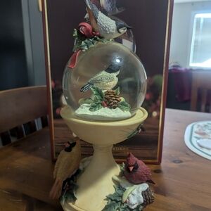 Lenox Festive Snow Globe with Birds and Holly